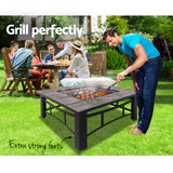 Grillz Fire Pit BBQ Grill Ice Bucket 4-In-1 Table - 45-Degree Angle