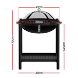 Grillz Fire Pit BBQ Grill 2-in-1 Outdoor - Front View