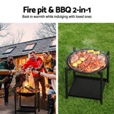 Grillz Fire Pit BBQ Grill 2-in-1 Outdoor - Top-Down View