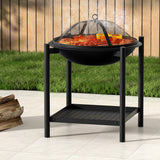 Grillz Fire Pit BBQ Grill 2-in-1 Outdoor - Close-Up Angle