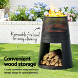 Grillz Fire Pit Deep Bowl Iron Outdoor Fireplace - 45-Degree Angle