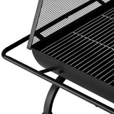 Grillz Fire Pit BBQ Grill Outdoor Fireplace Steel - Side View