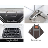 Versatile Stainless Steel Outdoor Fire Pit BBQ with Adjustable Cooking Rack for Camping and Tailgating