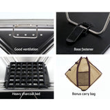 Grillz Fire Pit BBQ Grill with Carry Bag Camping - Close-Up Angle