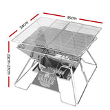 Grillz Fire Pit BBQ Grill with Carry Bag Portable - Front View