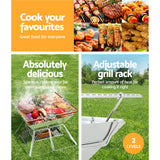 Grillz Fire Pit BBQ Grill with Carry Bag Portable - 45-Degree Angle