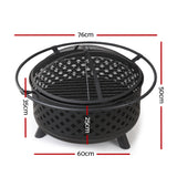 Grillz Fire Pit BBQ Grill 76cm - Front View