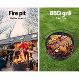 Grillz Fire Pit BBQ Grill 82cm - Side View
