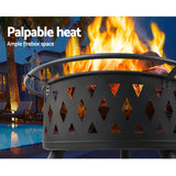 Grillz Fire Pit BBQ Grill 82cm - Top-Down View