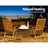 Grillz Fire Pit Cast Iron Rustic 60cm - 45-Degree Angle