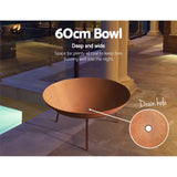 Grillz Fire Pit Cast Iron Rustic 60cm - Rear View