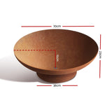 Grillz Fire Pit Bowl Cast Iron Rustic 70cm - Front View