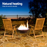 Grillz Fire Pit Bowl Cast Iron Rustic 70cm - 45-Degree Angle