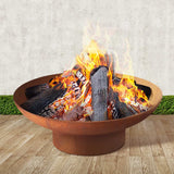 Grillz Fire Pit Bowl Cast Iron Rustic 70cm - Close-Up Angle