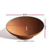 Grillz Fire Pit Bowl Cast Iron Rustic 80cm - Front View