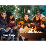 Grillz Fire Pit Bowl Cast Iron Rustic 80cm - Top-Down View