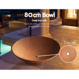 Grillz Fire Pit Bowl Cast Iron Rustic 80cm - Rear View