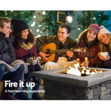 Grillz Fire Pit Table Square 55cm - Side View