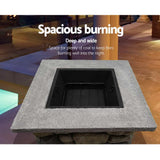 Grillz Fire Pit Table Square 55cm - Top-Down View