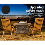 Grillz Fire Pit Table Square 55cm - 45-Degree Angle