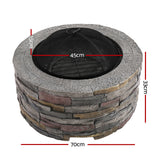 Grillz Fire Pit Table Round 70cm - Front View