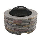 Grillz Fire Pit Table Round 70cm - Side View