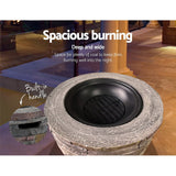 Grillz Fire Pit Table Round 70cm - Top-Down View