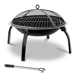 Fire Pit BBQ Charcoal Grill Smoker Portable Outdoor Camping Garden Pits 30