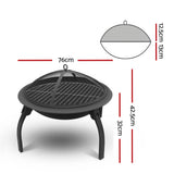 Fire Pit BBQ Charcoal Grill Smoker Portable Outdoor Camping Garden Pits 30 - Front View