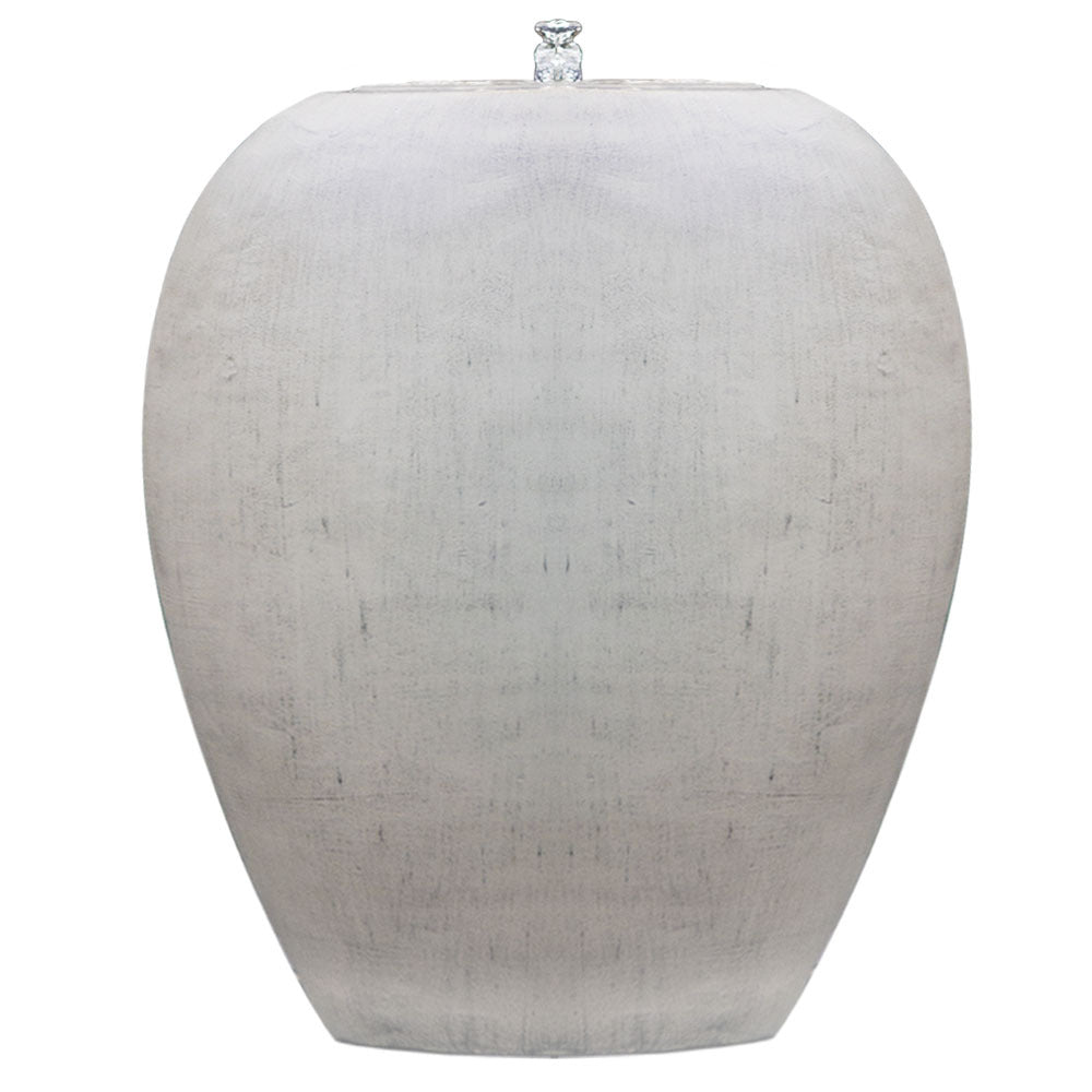 PROTEGE Pot Style Solar Water Feature Fountain, with Panel Kit, LED Lights, Light Grey