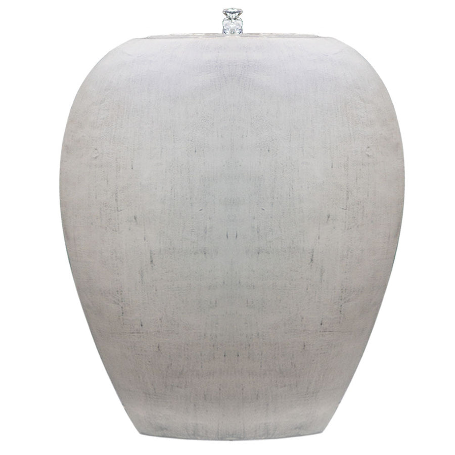 PROTEGE Pot Style Solar Water Feature Fountain, with Panel Kit, LED Lights, Light Grey