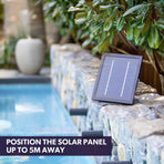 PROTEGE Pot Style Solar Water Feature Fountain, with Panel Kit, LED Lights, Light Grey