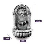 PROTEGE Lion Head Solar Powered Water Feature Fountain, Traditional Design, with Panel Kit, LED Lights