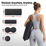 Everfit Foam Roller Set 4 in 1 Grid High Density Massager for Deep Tissue Trigger Point Myofascial Release Back Pain Muscle Recovery Gym Home Fitness Equipment with Storage Bag Supports 150kg - Front View