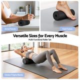 Everfit Foam Roller Set 4 in 1 Grid High Density Massager for Deep Tissue Trigger Point Myofascial Release Back Pain Muscle Recovery Gym Home Fitness Equipment with Storage Bag Supports 150kg - 45-Degree Angle