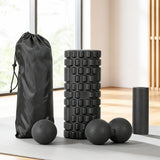 Everfit Foam Roller Set 4 in 1 Grid High Density Massager for Deep Tissue Trigger Point Myofascial Release Back Pain Muscle Recovery Gym Home Fitness Equipment with Storage Bag Supports 150kg - Extra Image