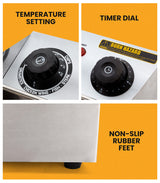 EuroChef Commercial Electric Deep Fryer Frying Basket Chip Cooker Fry Scoop - Close-Up Angle