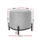 Artiss Gladstone Square Footstool in Grey Linen