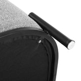Artiss Gladstone Square Footstool in Grey Linen - Side View