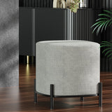 Artiss Gladstone Square Footstool in Grey Linen