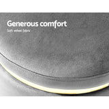 Artiss Ottoman Foot Stool Round Velvet Charcoal - Rear View