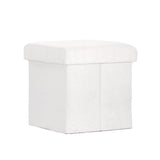 Artiss Ottoman Storage Foot Stool Vanity Square Teddy - Close-Up Angle