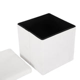 Artiss Ottoman Storage Foot Stool Vanity Square Teddy - Side View