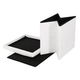 Artiss Ottoman Storage Foot Stool Vanity Square Teddy - Top-Down View