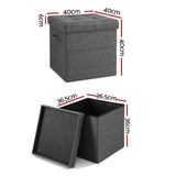 Artiss Storage Ottoman Rest Foot Stool Foldable - Front View