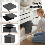 Artiss Storage Ottoman Rest Foot Stool Foldable - Top-Down View