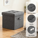 Artiss Storage Ottoman Rest Foot Stool Foldable - Rear View