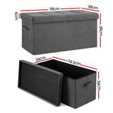 Artiss Storage Ottoman Foot Stool Rest Foldable - Side View