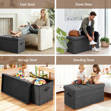 Artiss Storage Ottoman Foot Stool Rest Foldable - Rear View
