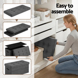 Artiss Storage Ottoman Foot Stool Rest Foldable - Top-Down View